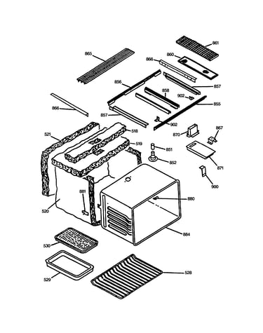 Maintop & oven assembly