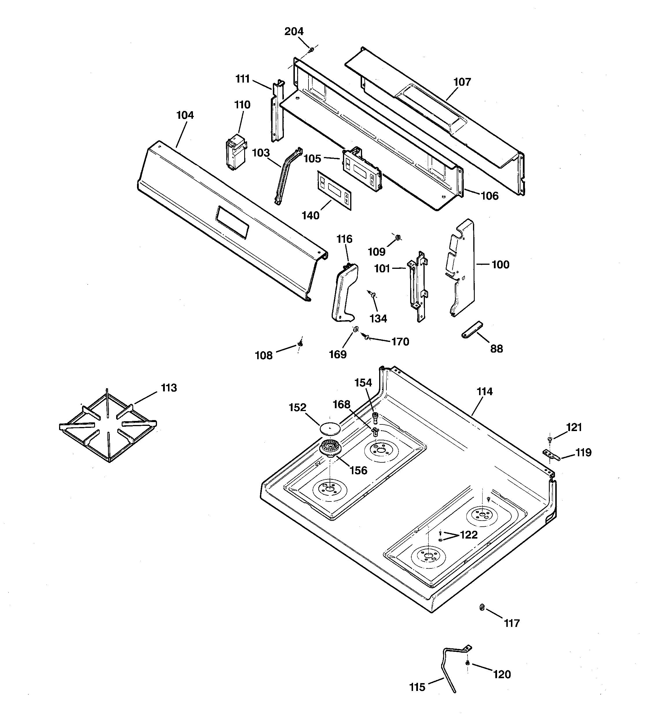 CONTROL PANEL & COOKTOP