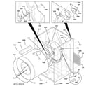 GE DCB330EB3WC cabinet & drum diagram