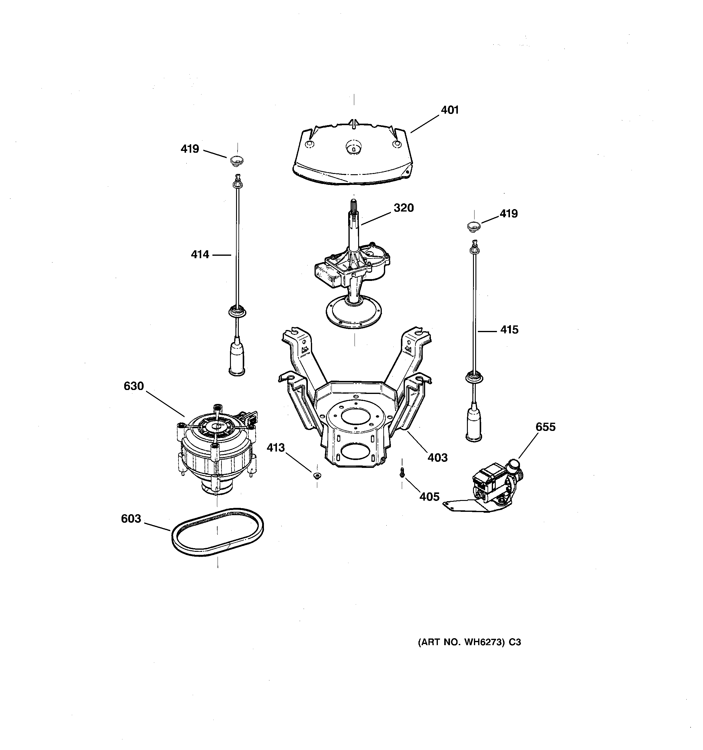 Suspension, pump & drive components