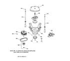 GE WBSE6210B3WW suspension, pump & drive components diagram
