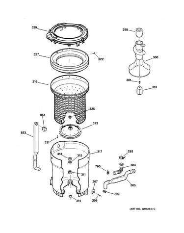 Tub, basket & agitator