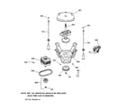 GE WJSE4150B3CC suspension, pump & drive components diagram