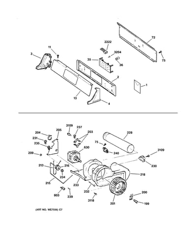 Backsplash, blower & drive assembly