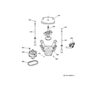 GE WBSE3120B2WW suspension, pump & drive components diagram