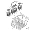 GE PDW7700G00BB lower rack assembly diagram