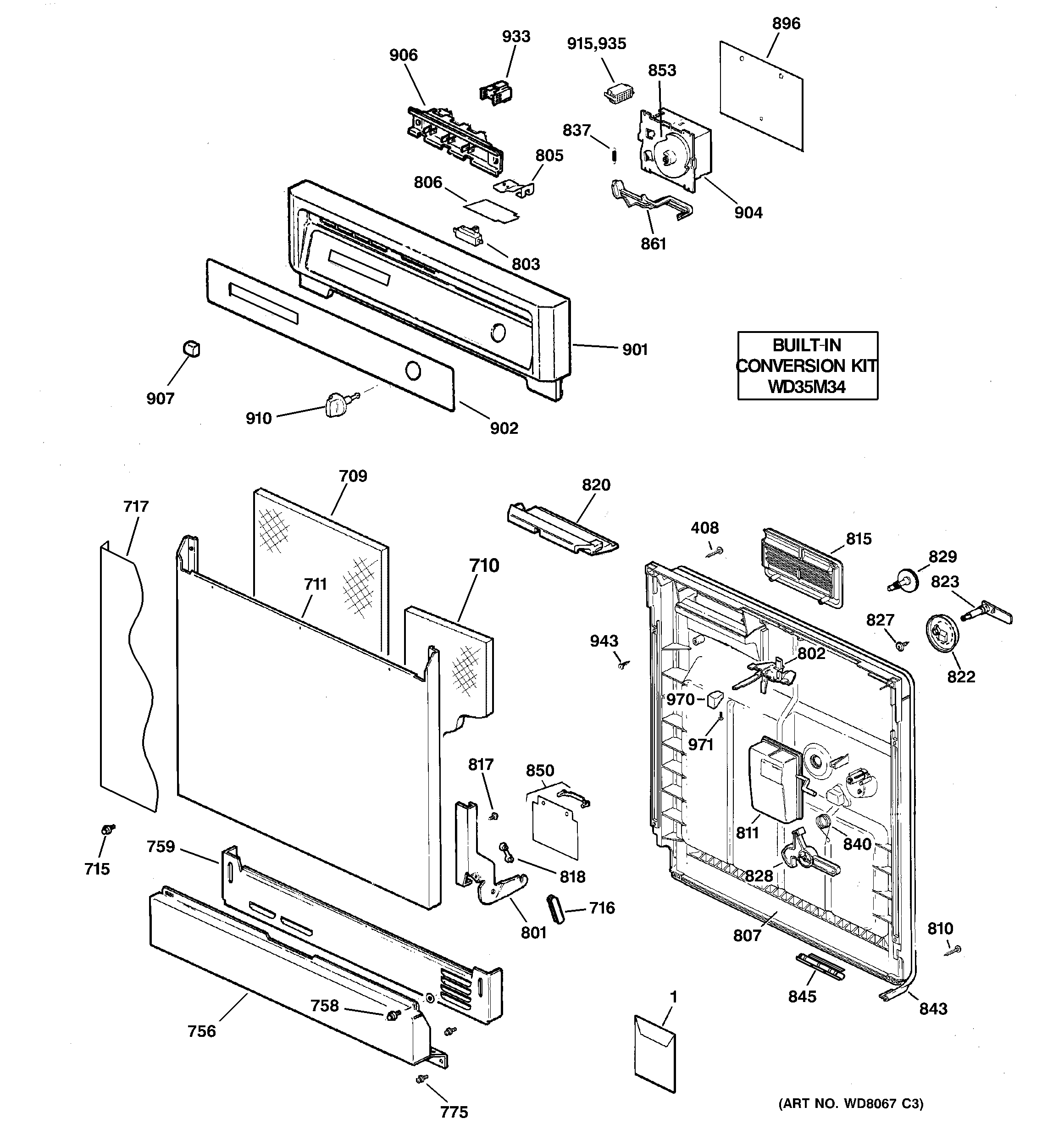 ESCUTCHEON & DOOR ASSEMBLY