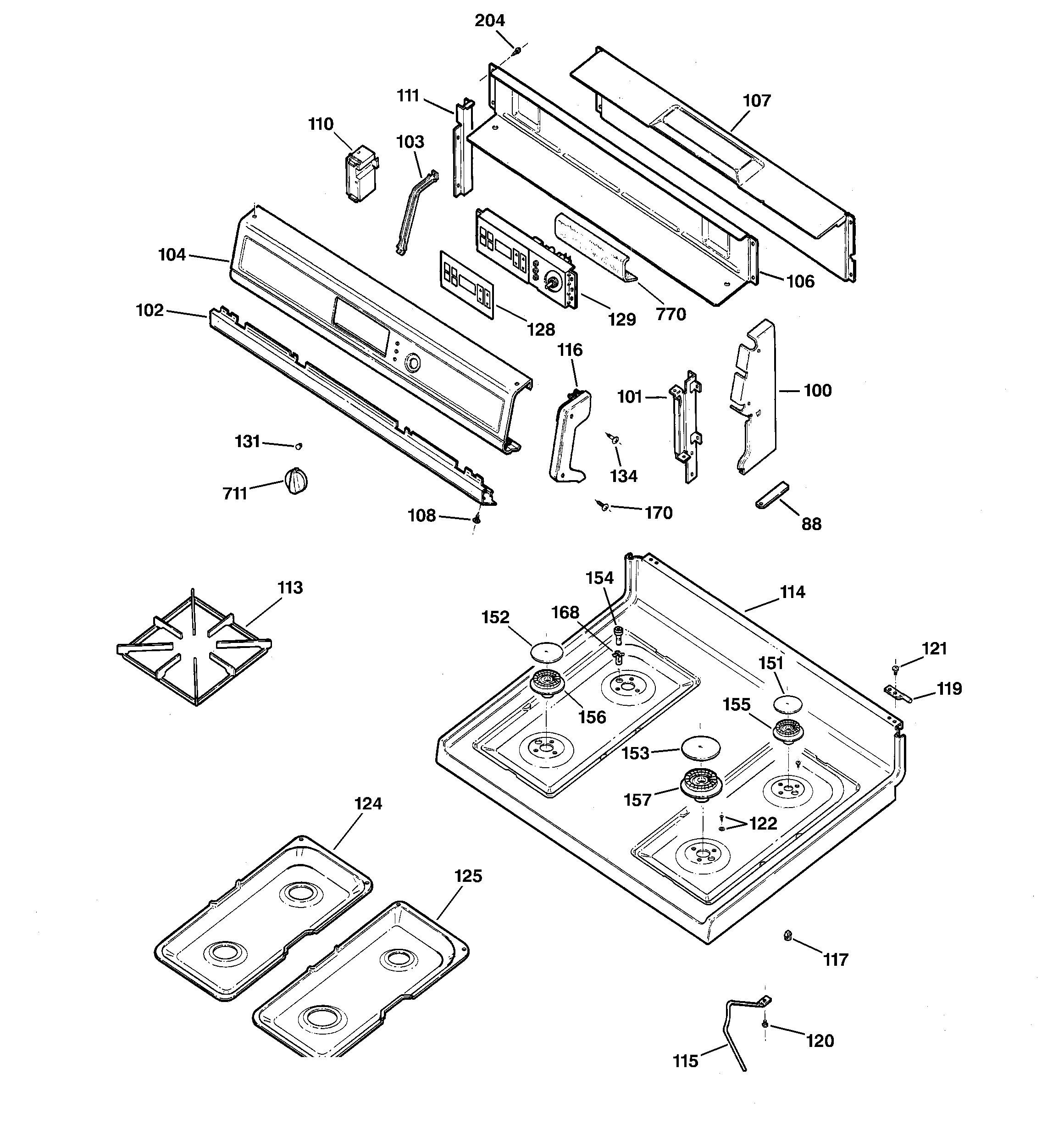 CONTROL PANEL & COOKTOP