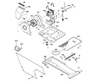 GE WSM2700WBAA dryer motor, blower & belt diagram