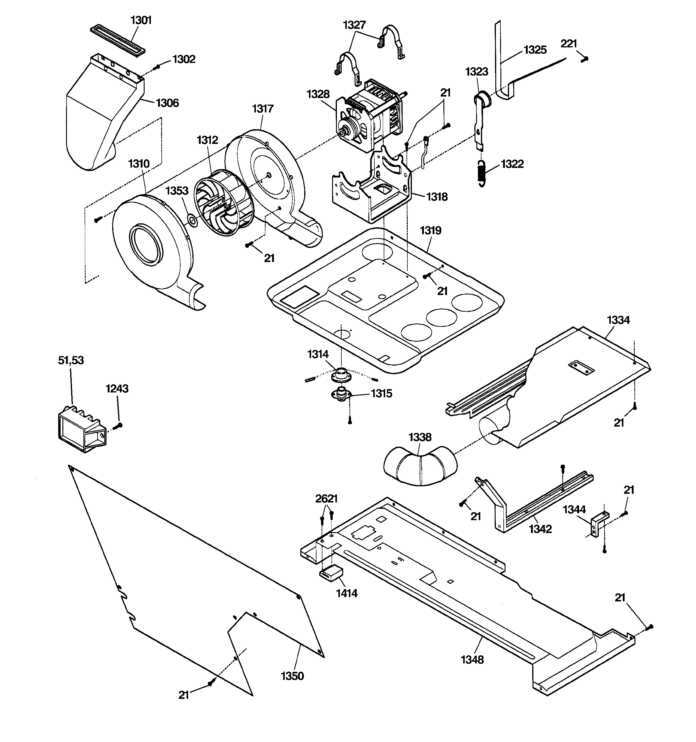 Dryer motor, blower & belt