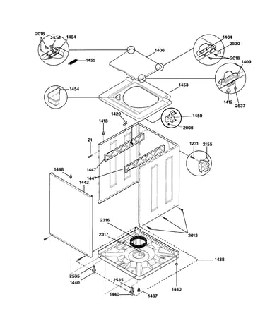 Washer lower cabinet & top