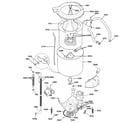 GE WSM2700WBWW washer motor & tub diagram