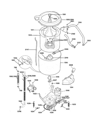 Washer motor & tub