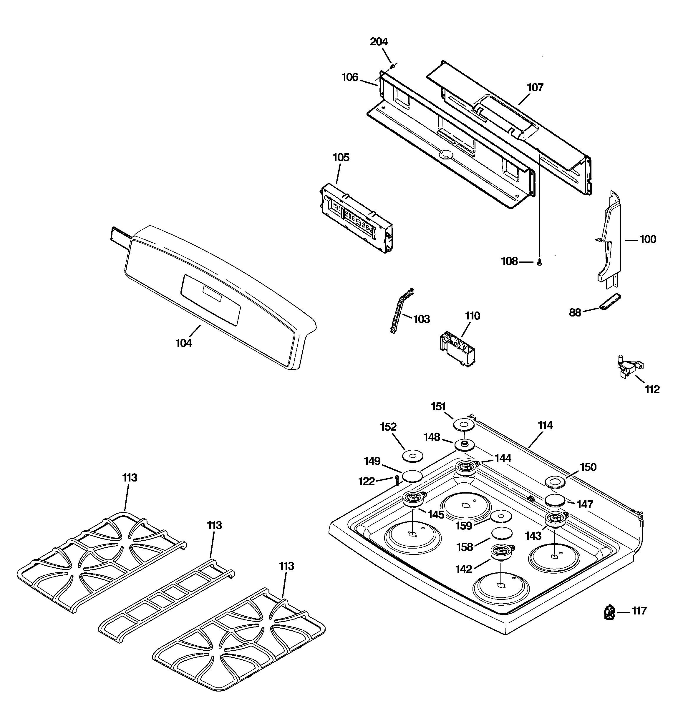 Control panel & cooktop