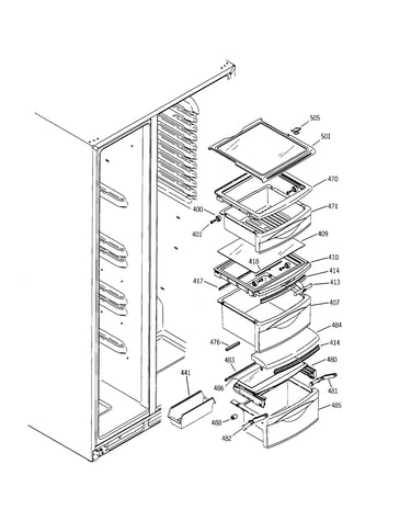 Fresh food shelves
