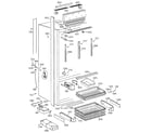 GE ZIC36NABLH freezer section, trim & components diagram