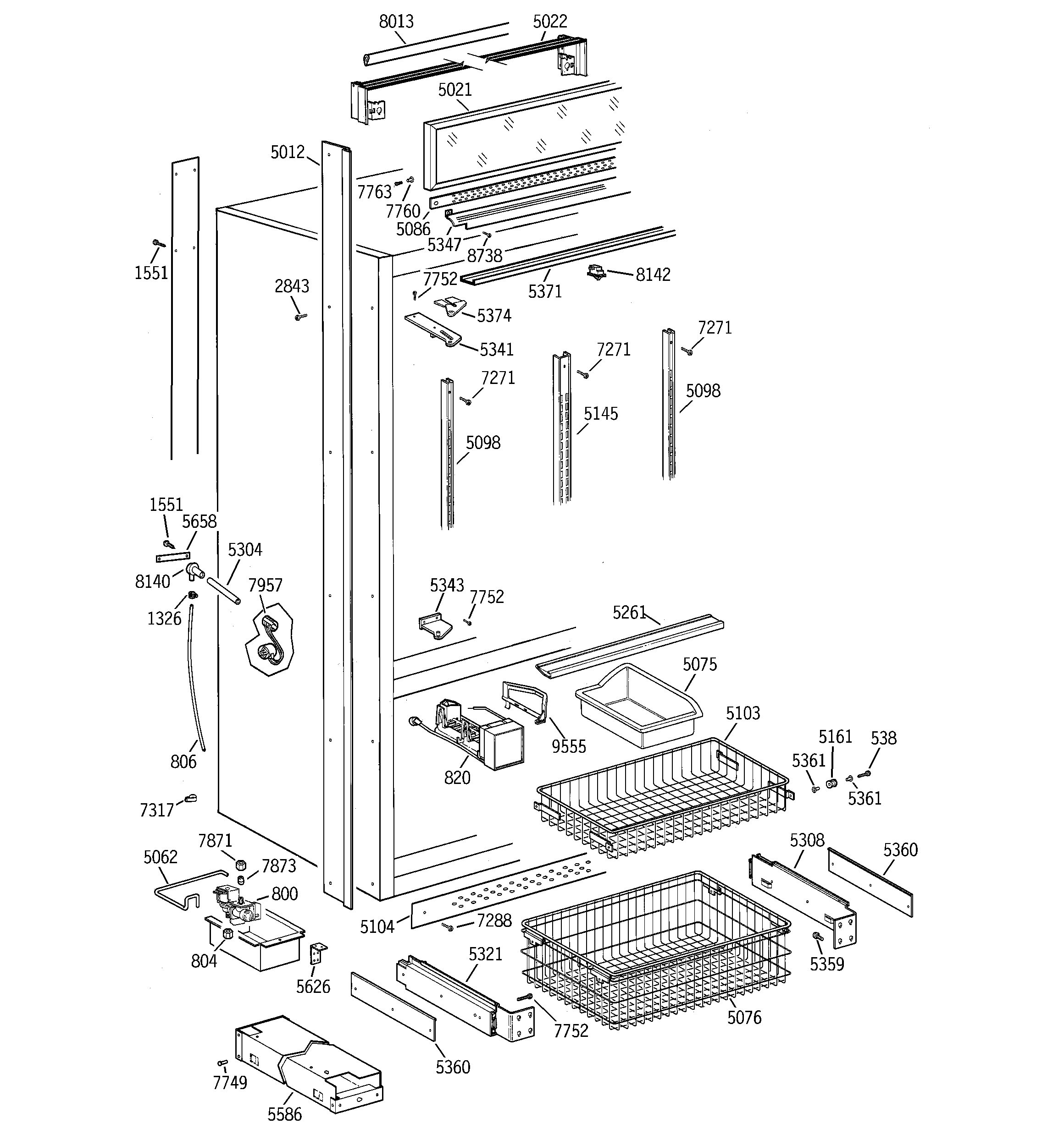 Freezer section, trim & components
