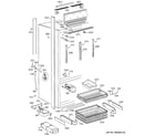 GE ZIC36NAALH freezer section, trim & components diagram