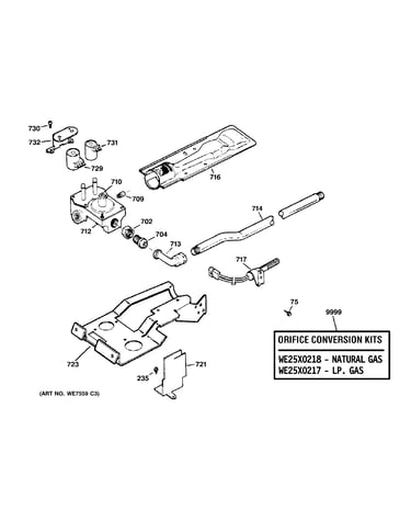 Gas valve & burner assembly