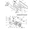 GE DNCK440EA0WC backsplash, blower & motor assembly diagram