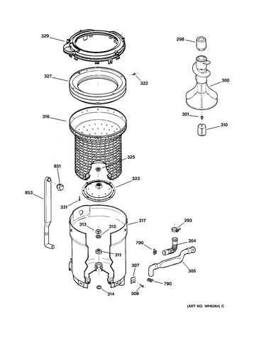 Tub, basket & agitator