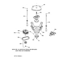 GE WCSE6270B1WW suspension, pump & drive components diagram