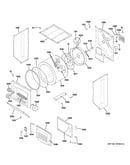 Dryer upper cabinet, drum & heater