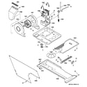 GE WSM2700WBWCC dryer motor, blower & belt diagram