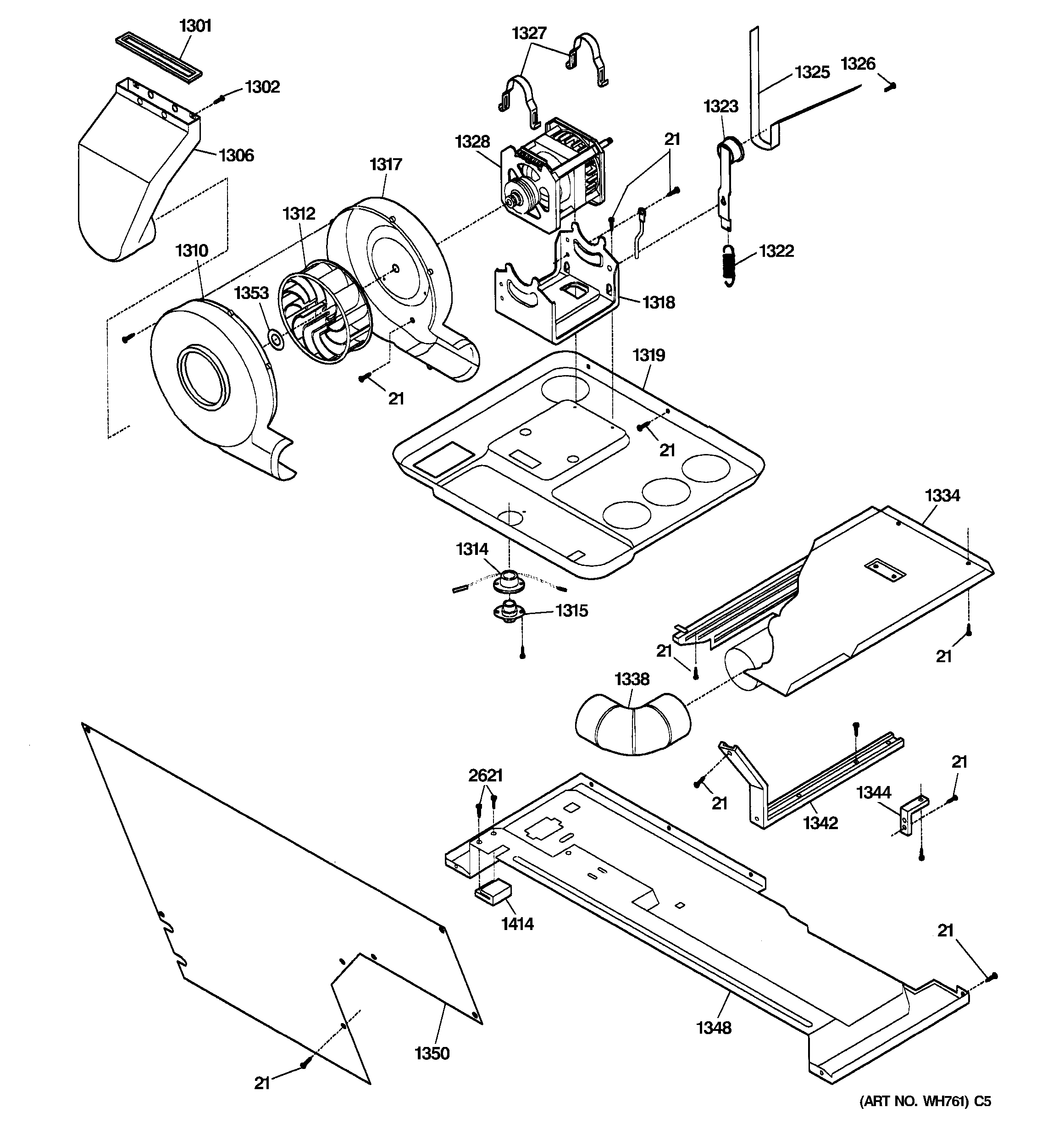 Dryer motor, blower & belt