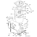 GE WSM2700WBWCC washer tub, hoses & motor diagram