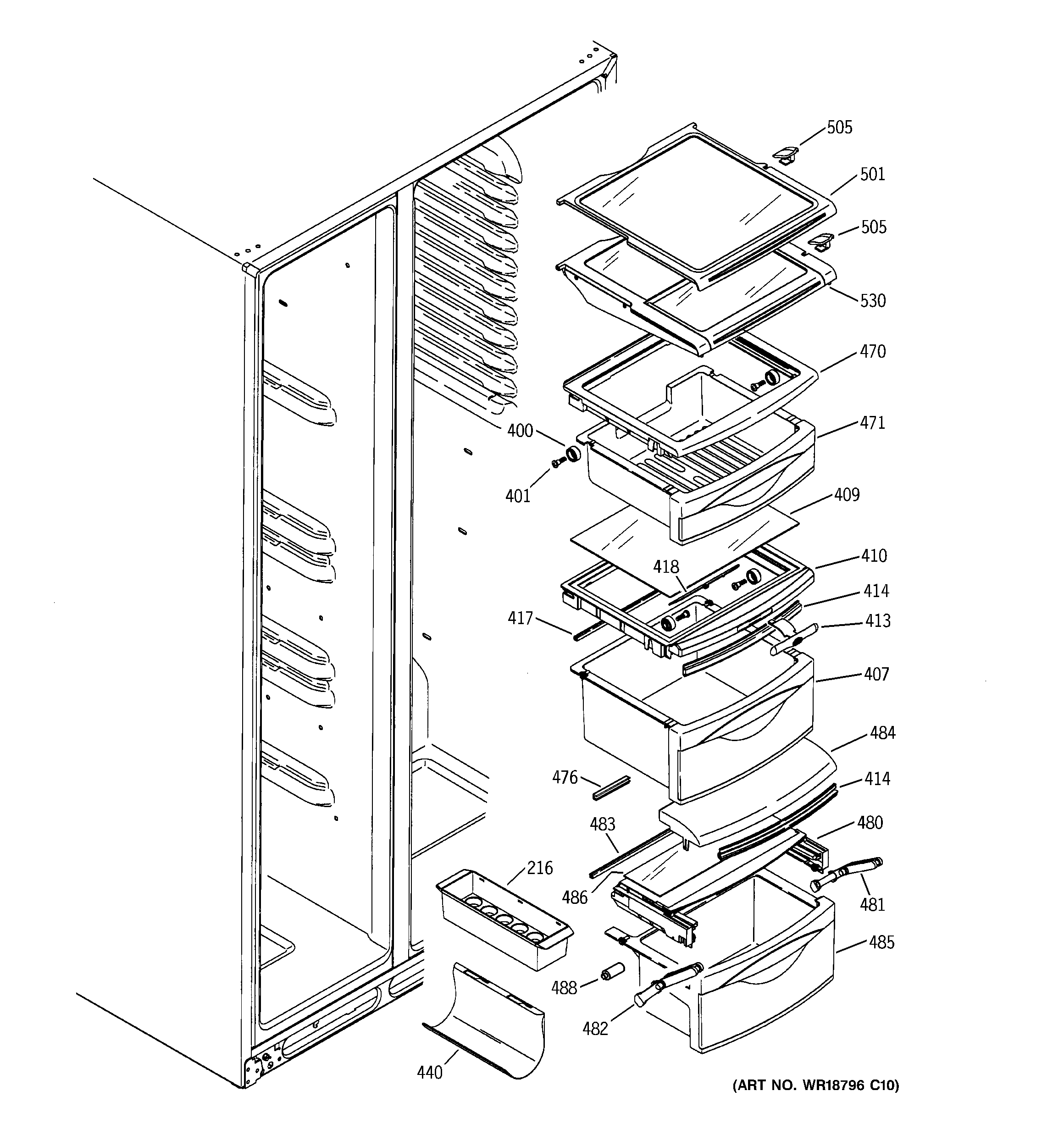 Fresh food shelves