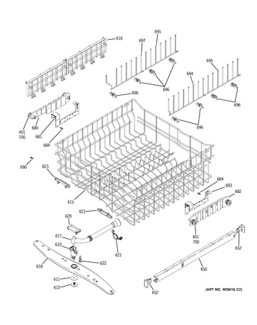 Upper rack assembly