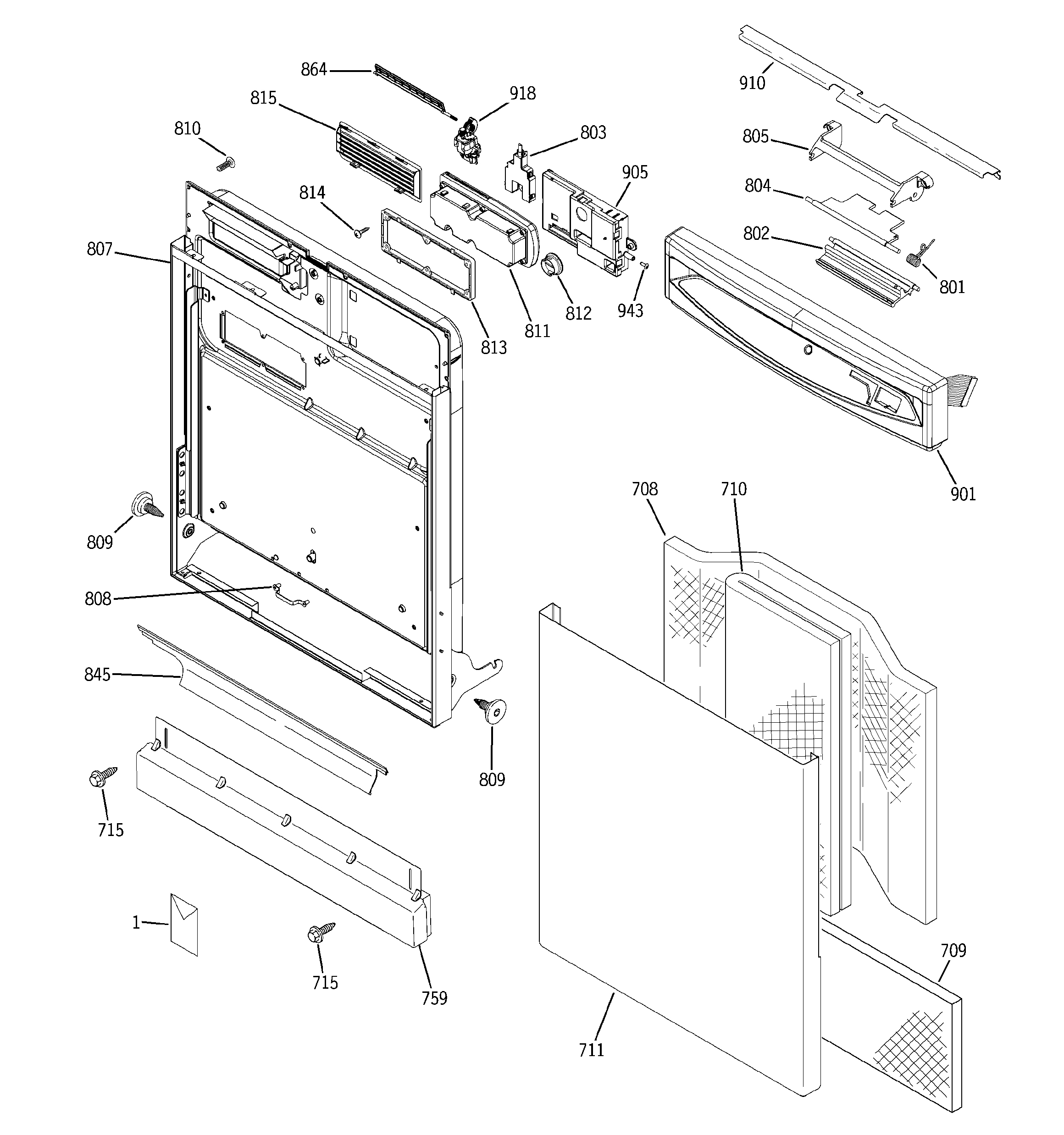 Escutcheon & door assembly
