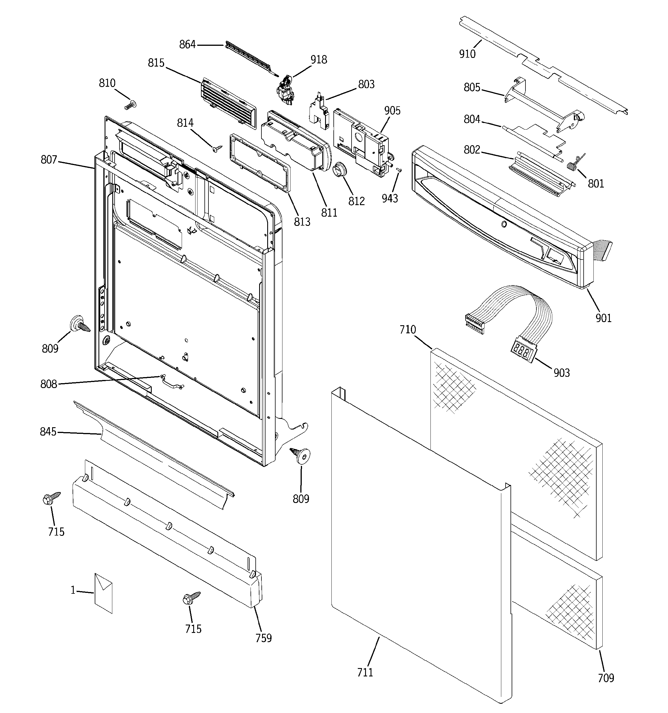 Escutcheon & door assembly