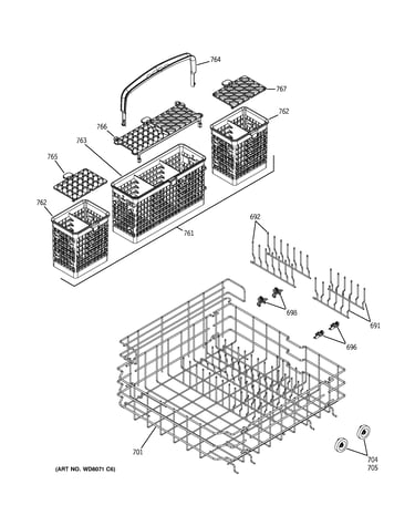 Lower rack assembly