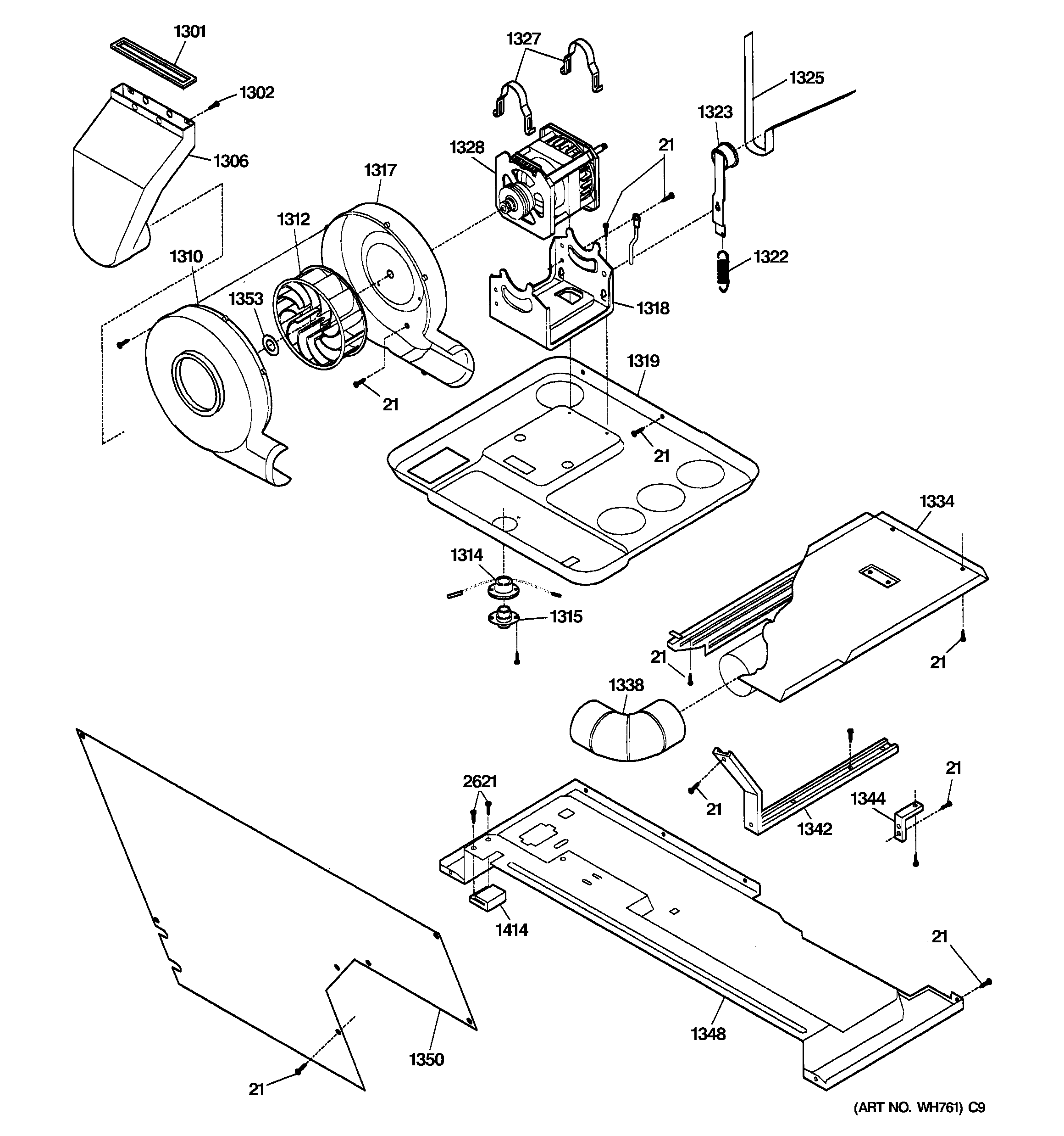 Dryer motor, blower & belt
