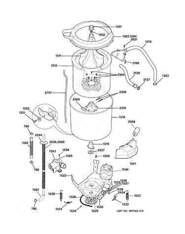 Washer motor & tub
