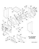 Dryer upper cabinet, drum & heater