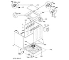 GE WSM2700WDWWW washer lower cabinet & top diagram