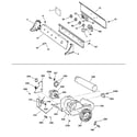 GE DPXR475EW0AA backsplash, blower & motor assembly diagram