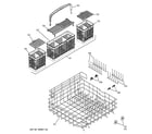 GE PDW7800J00CC lower rack assembly diagram
