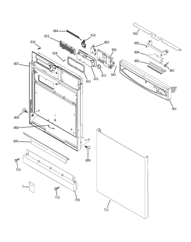 Escutcheon & door assembly