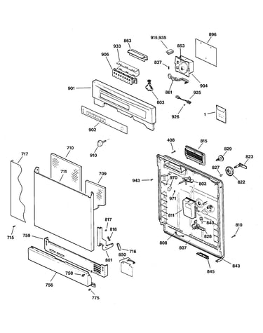 Escutcheon & door assembly