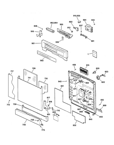 Escutcheon & door assembly