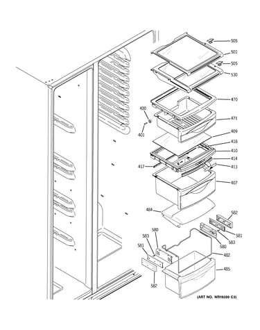 Fresh food shelves