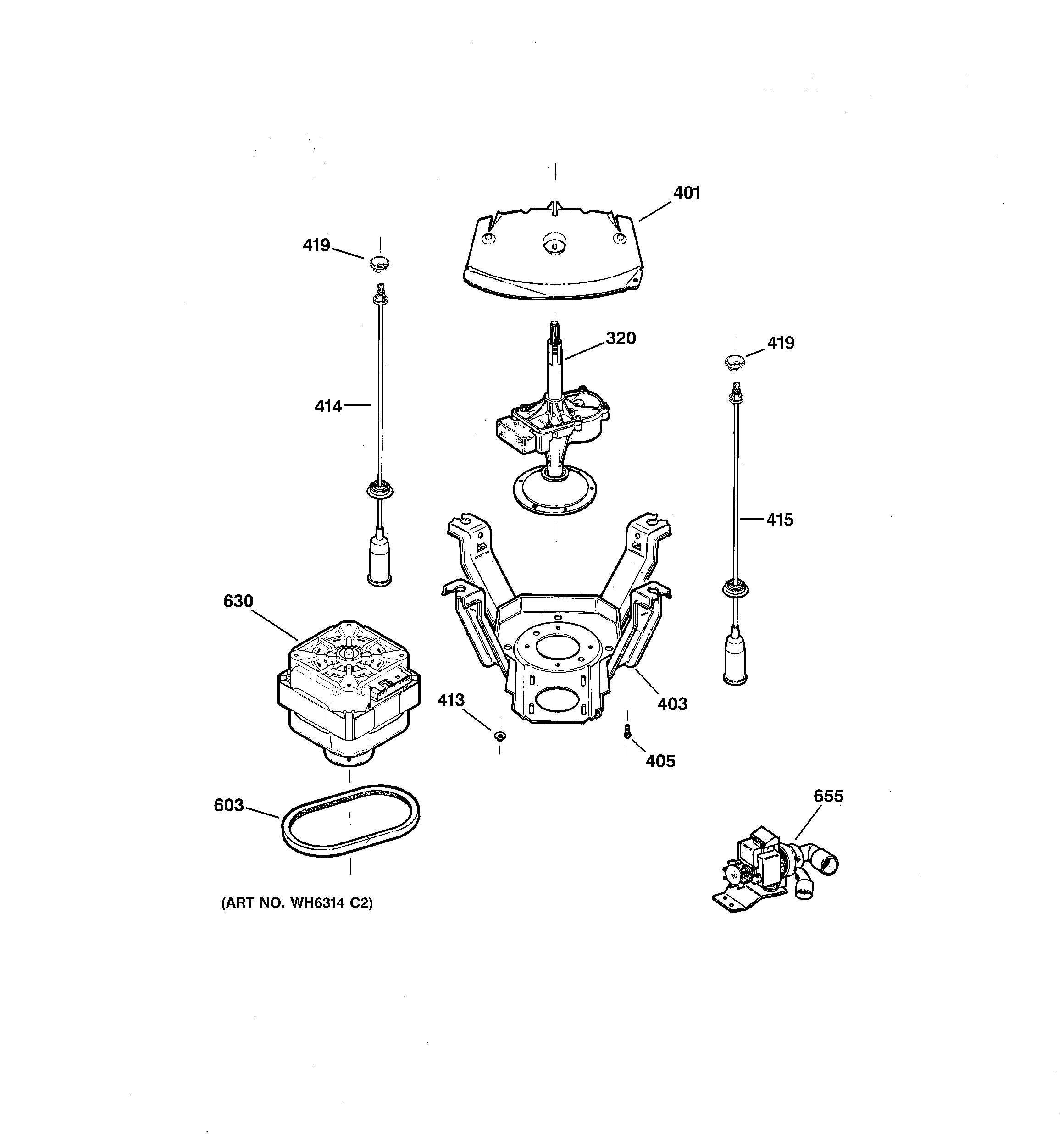 Suspension, pump & drive components