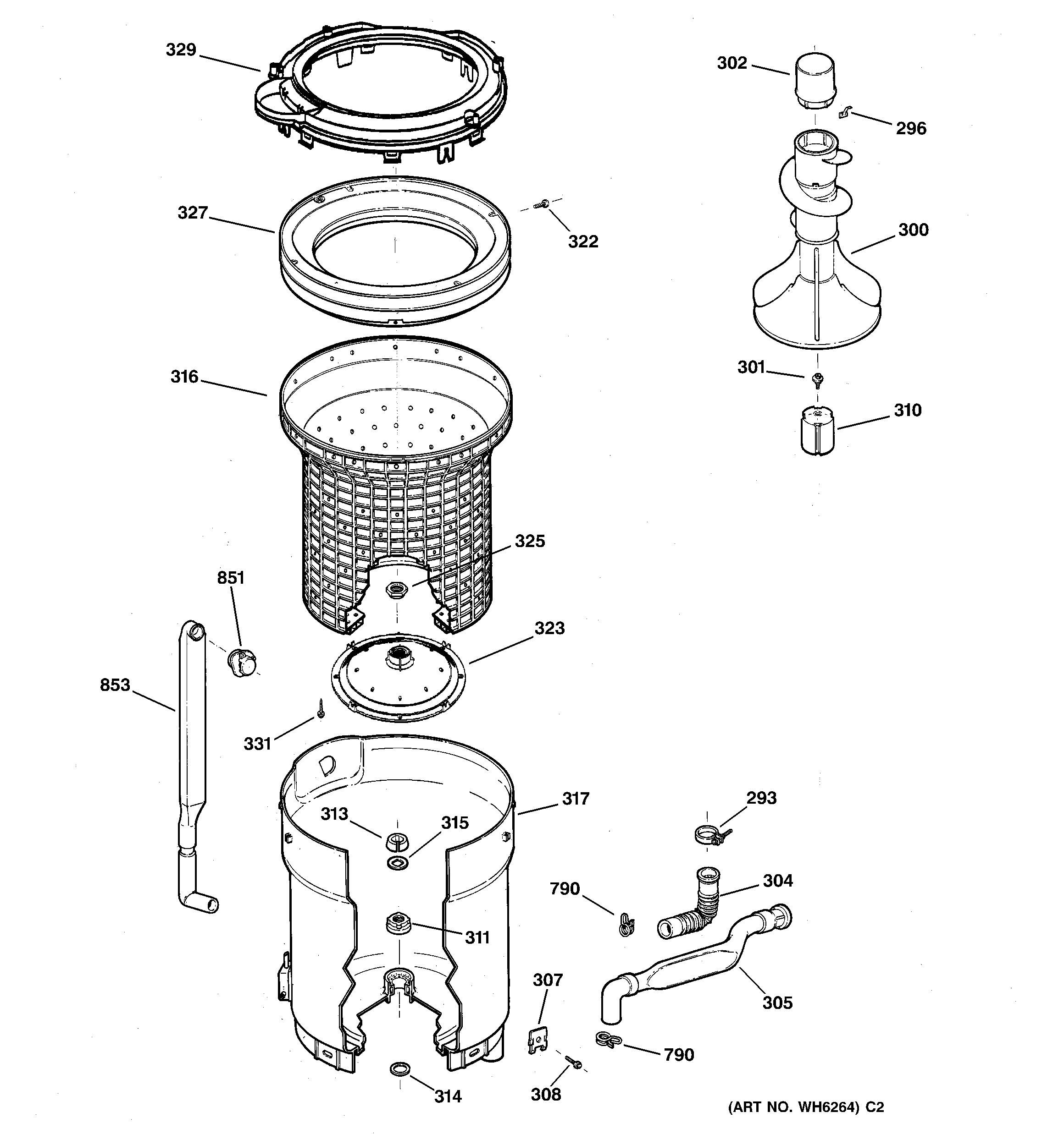 Tub, basket & agitator
