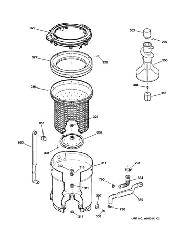 Tub, basket & agitator