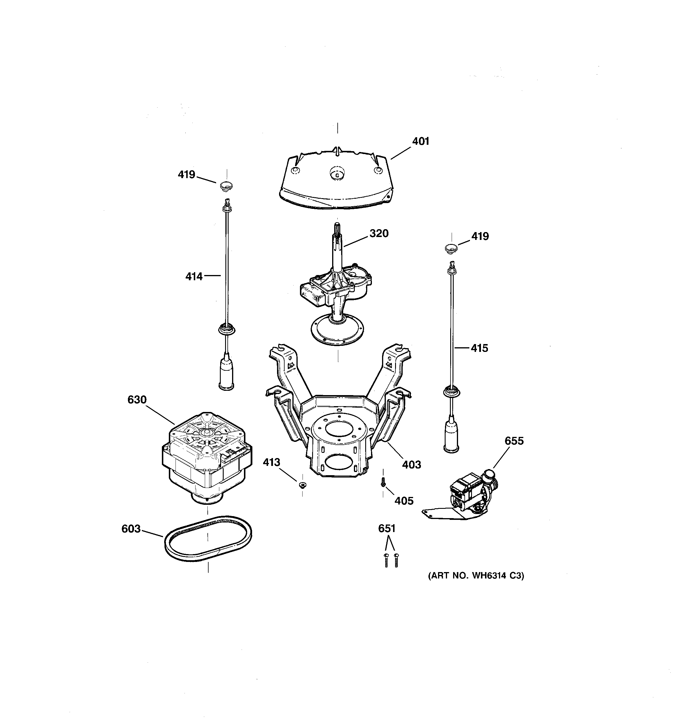 Suspension, pump & drive components