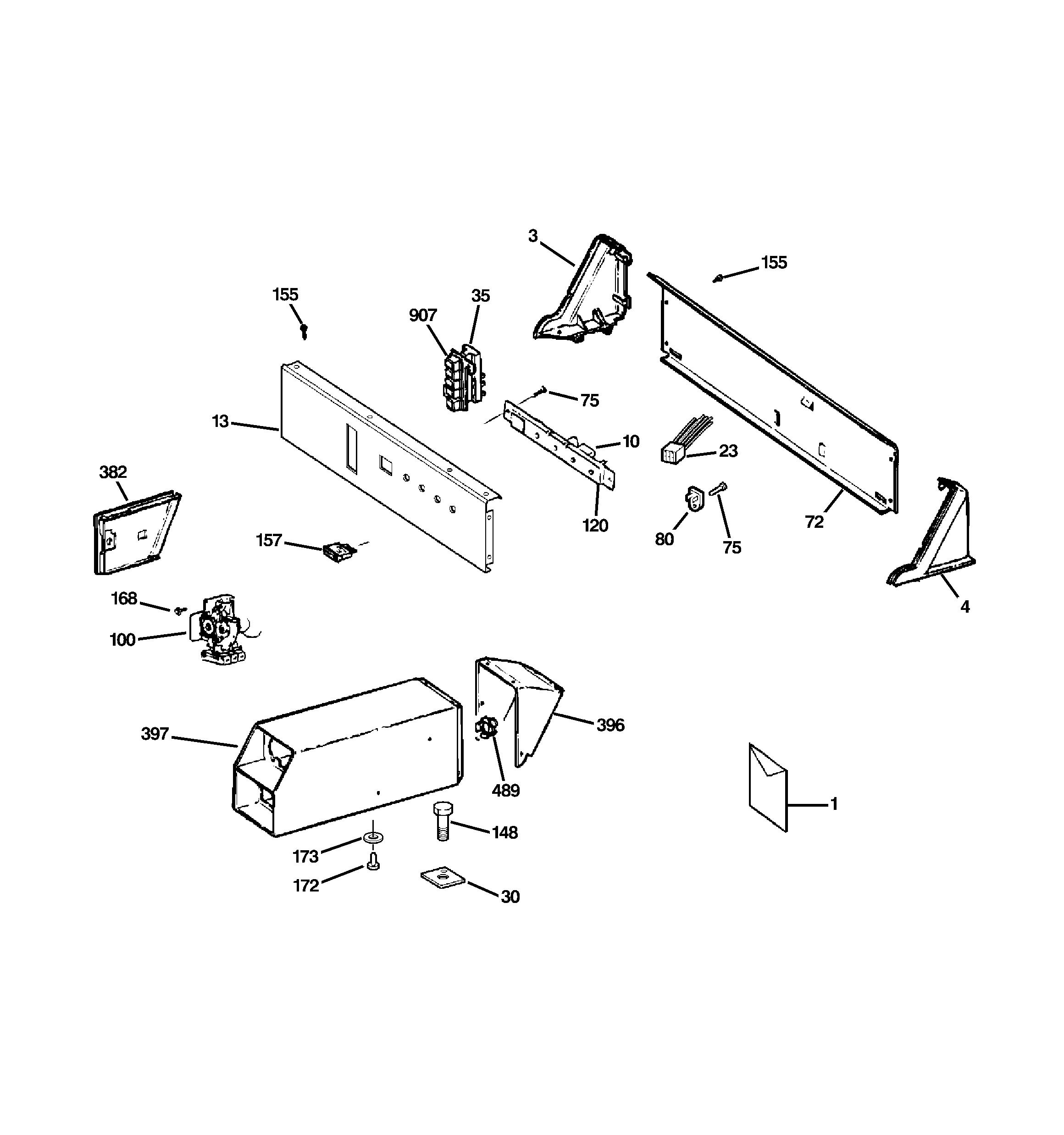 Control panel & coin box assembly